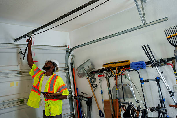 Professional Garage Door Roller Replacement technician working in Oakhurst, NJ